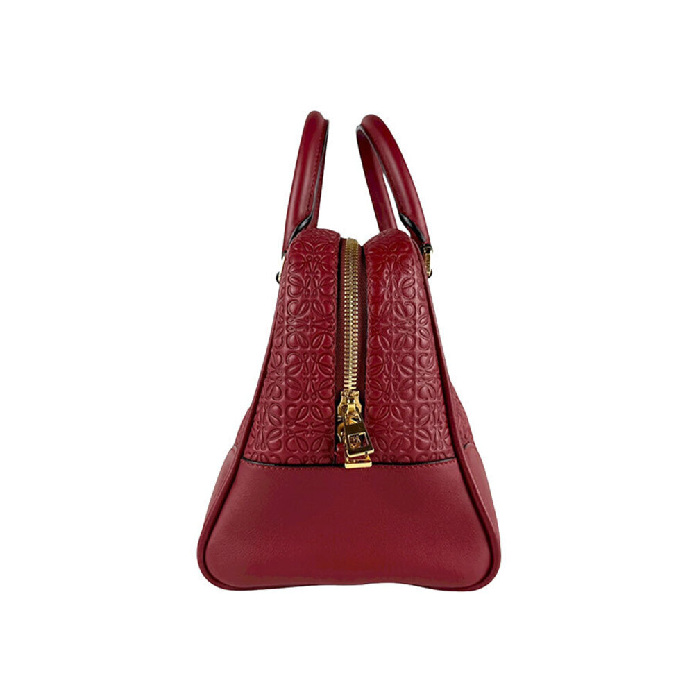 Loewe Bag Shoulder Gold Amazona Dark Leather Red